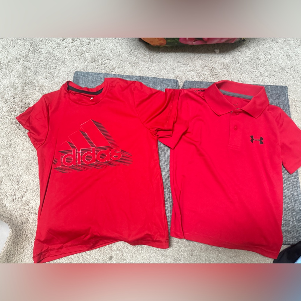 Set of 2- Adidas Tee and UA Res Polo